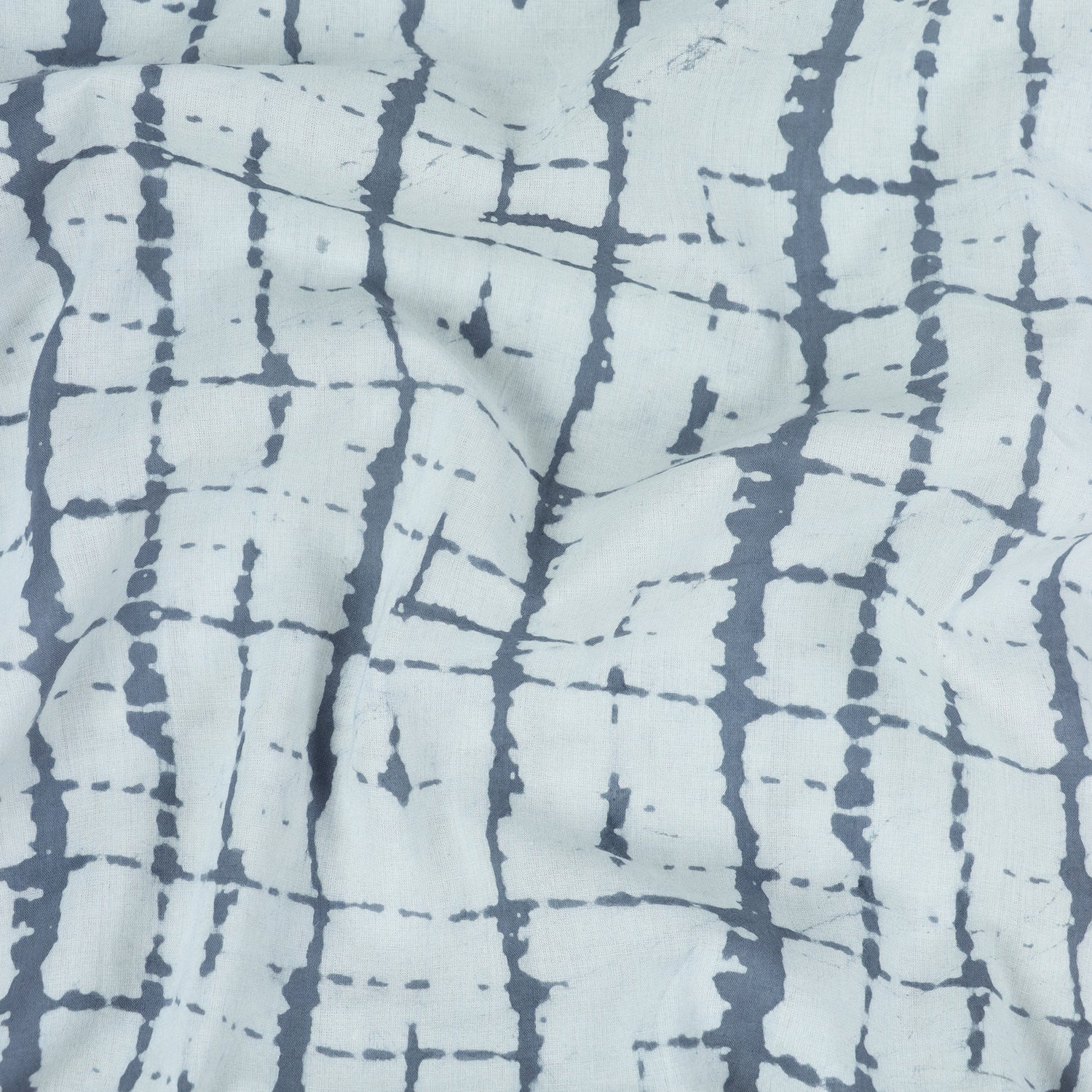 Gray Dabu Hand Block Print Fabric Online