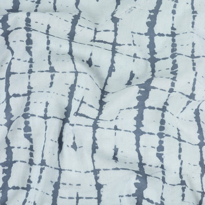 Gray Dabu Hand Block Print Fabric Online