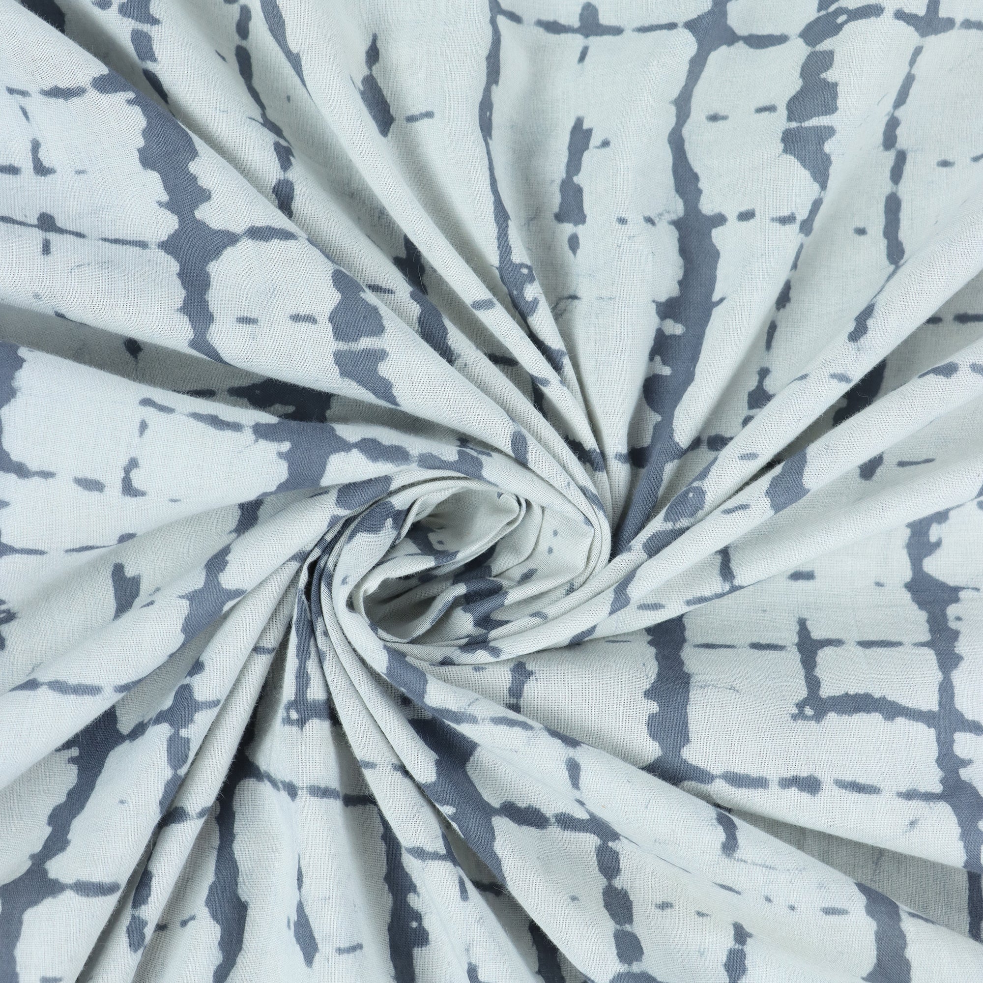 Gray Dabu Hand Block Print Fabric Online