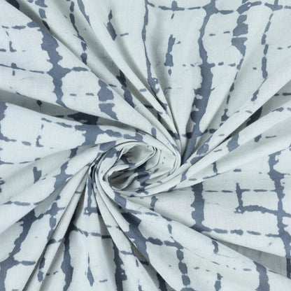 Gray Dabu Hand Block Print Fabric Online
