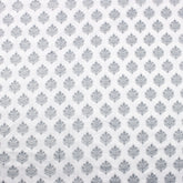 Gray Floral Boota 100% Cotton Hand Block Print Fabric
