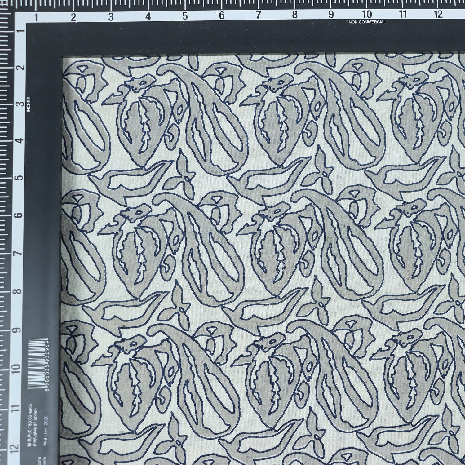 Gray Kashish Hand Block Print Fabric