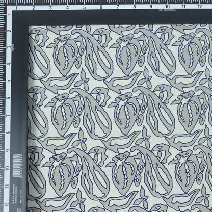 Gray Kashish Hand Block Print Fabric