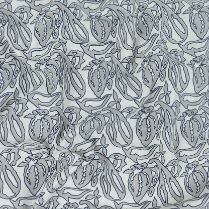Gray Kashish Hand Block Print Fabric