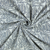 Gray Kashish Hand Block Print Fabric