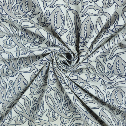Gray Kashish Hand Block Print Fabric