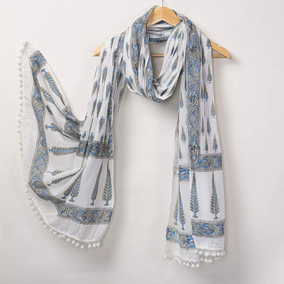 Gray Leaf Printed Cotton Women&