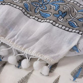 Gray Leaf Printed Cotton Women&