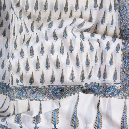 Gray Leaf Printed Cotton Women&