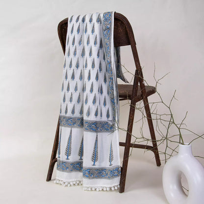 Gray Leaf Printed Cotton Women&