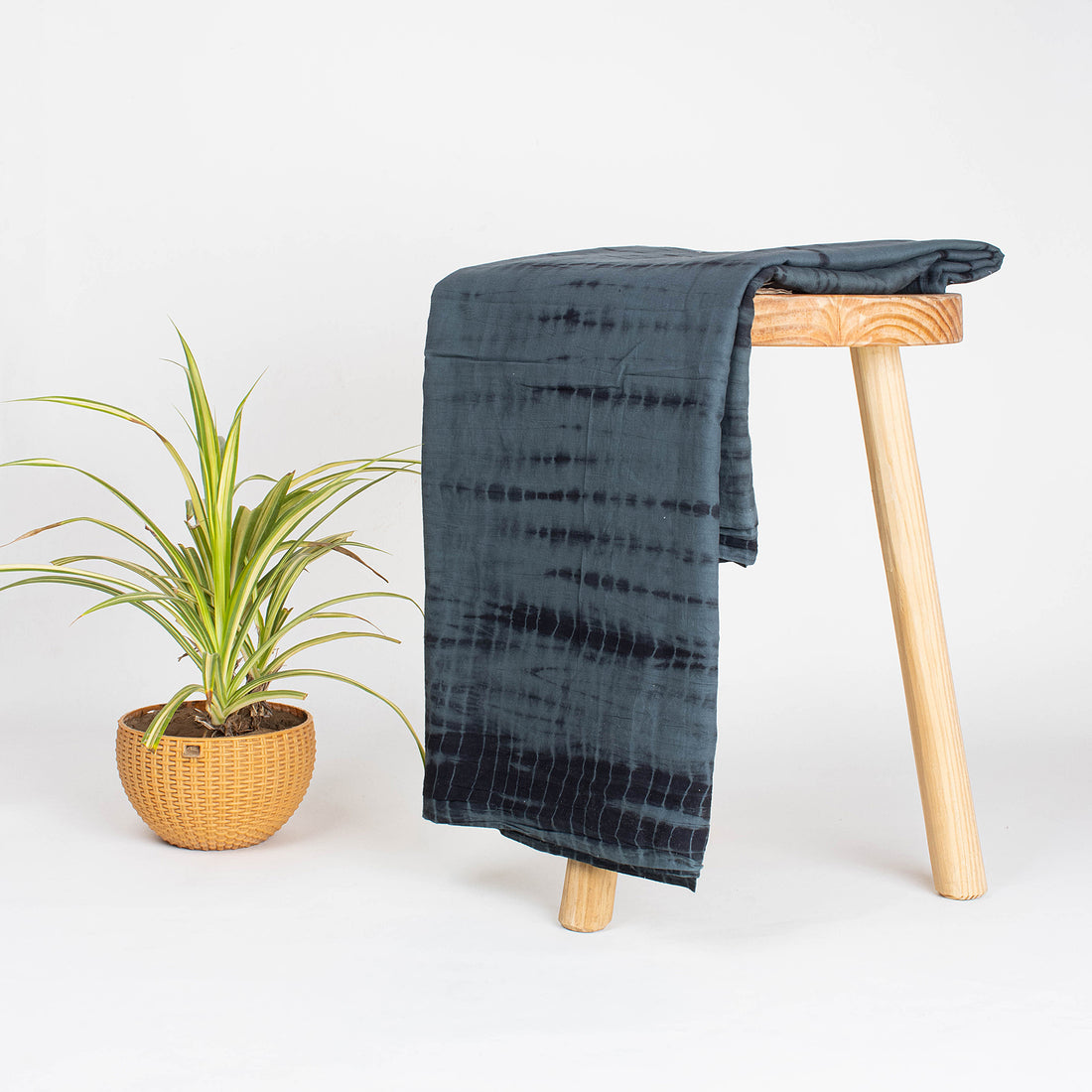 Gray Tie Dye Shibori Fabric