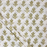 Green Booti Block Print Fabric