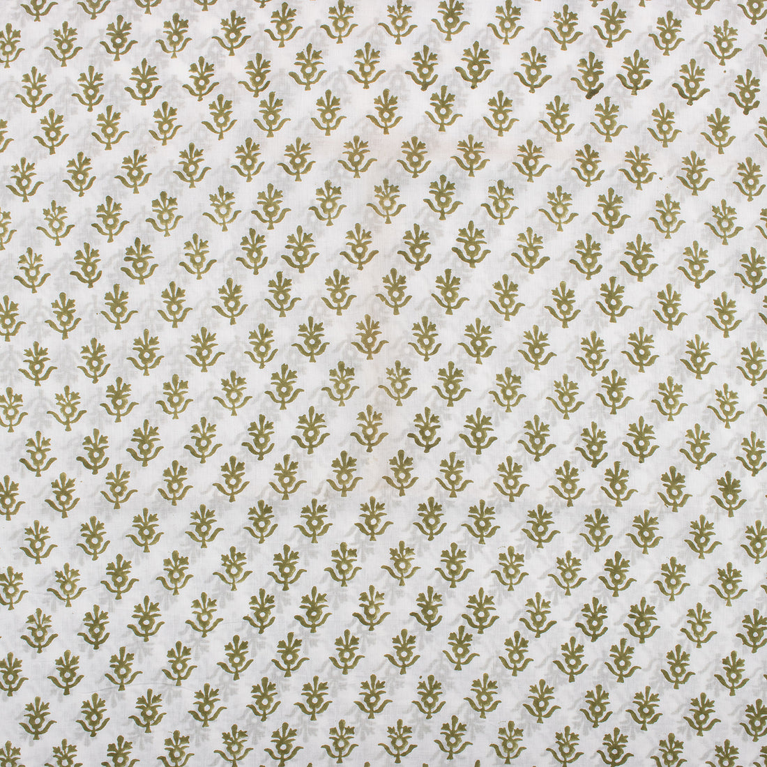 Green Booti Block Print Fabric