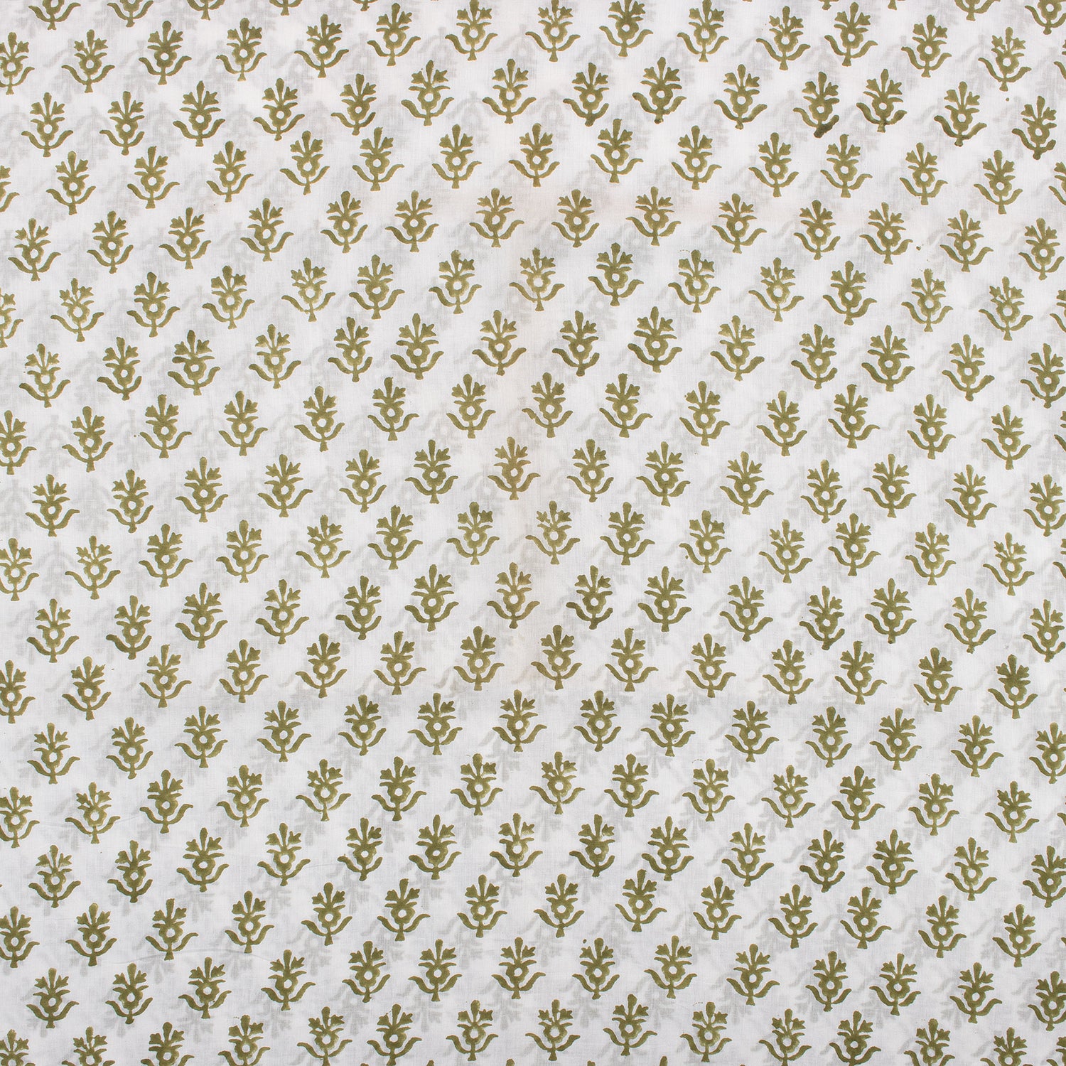 Green Booti Block Print Fabric