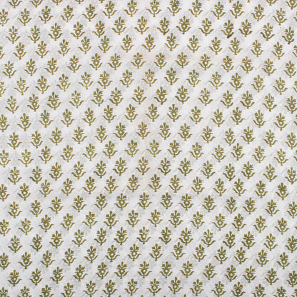Green Booti Block Print Fabric