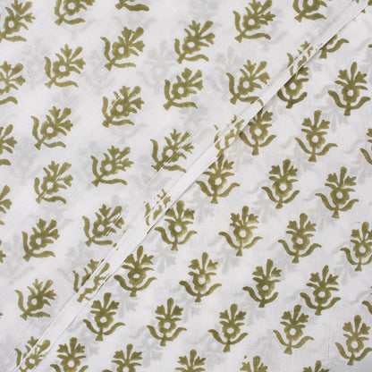 Green Booti Block Print Fabric