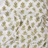 Green Booti Block Print Fabric