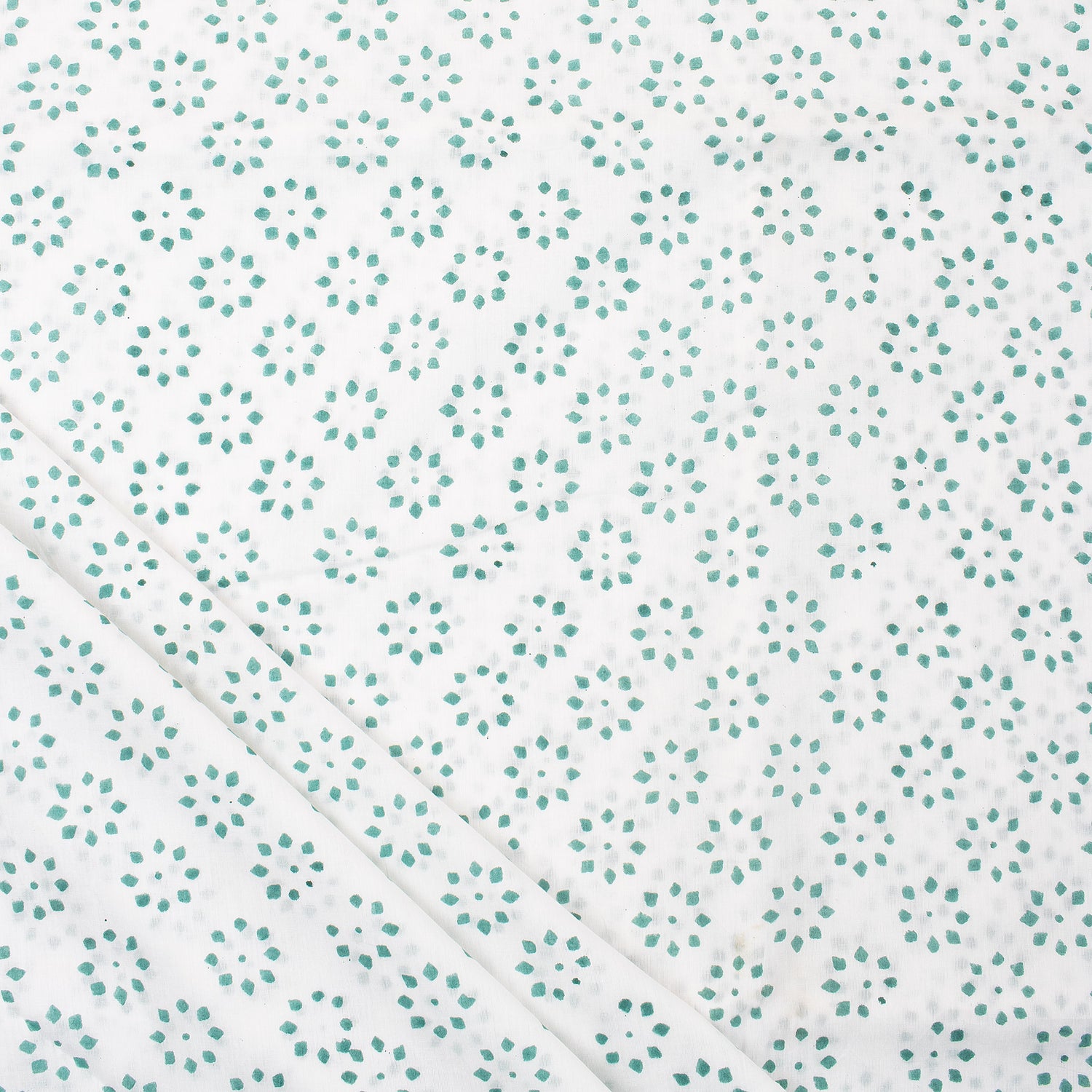 Green Booty Hand Block Print Fabric By The Yard