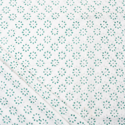 Green Booty Hand Block Print Fabric By The Yard