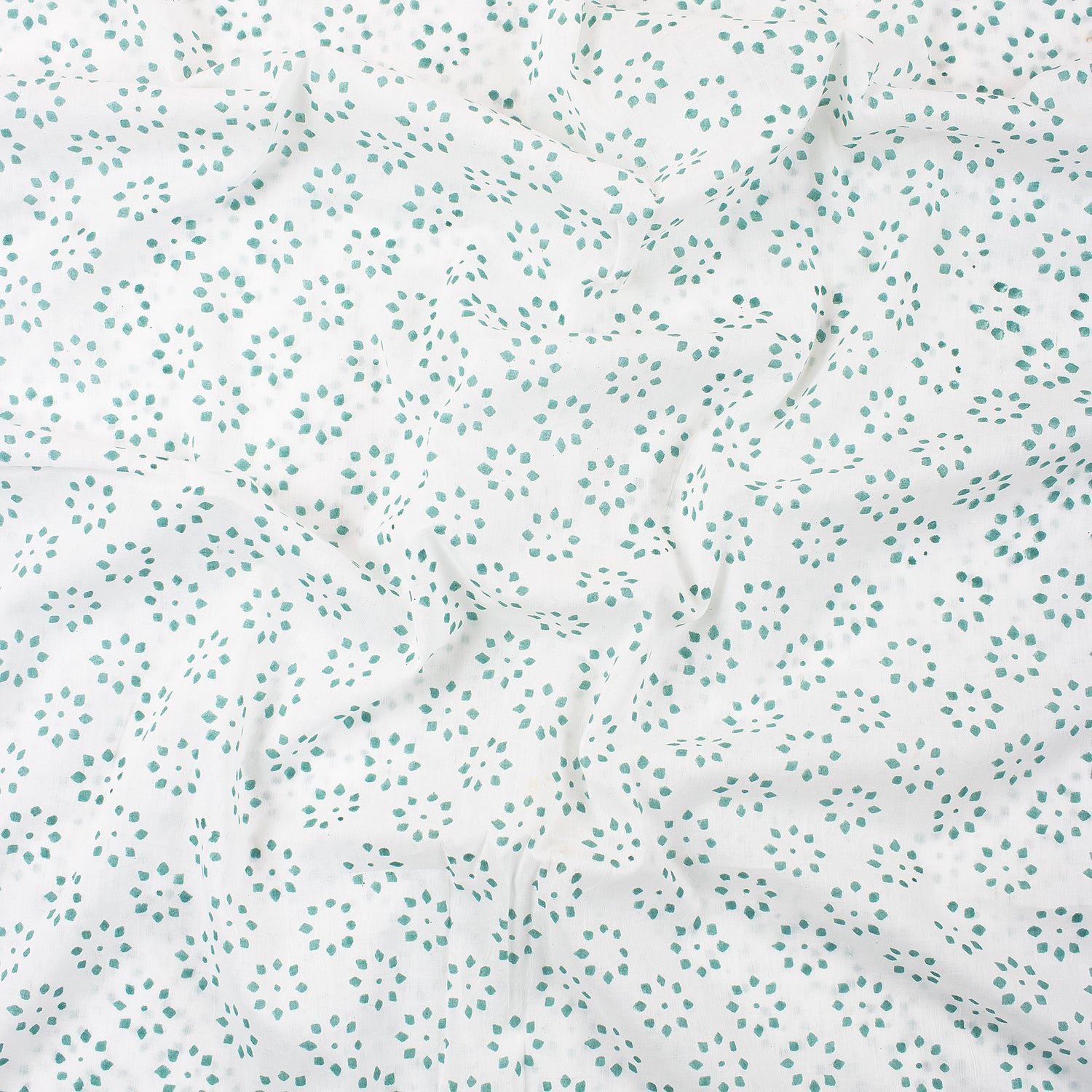 Green Booty Hand Block Print Fabric By The Yard