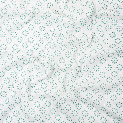 Green Booty Hand Block Print Fabric By The Yard