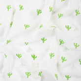 Green Cactus Block Print Indian Cotton Running Material Fabric
