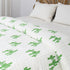 Green Cactus Block Printed Cotton Kantha Quilt Blanket