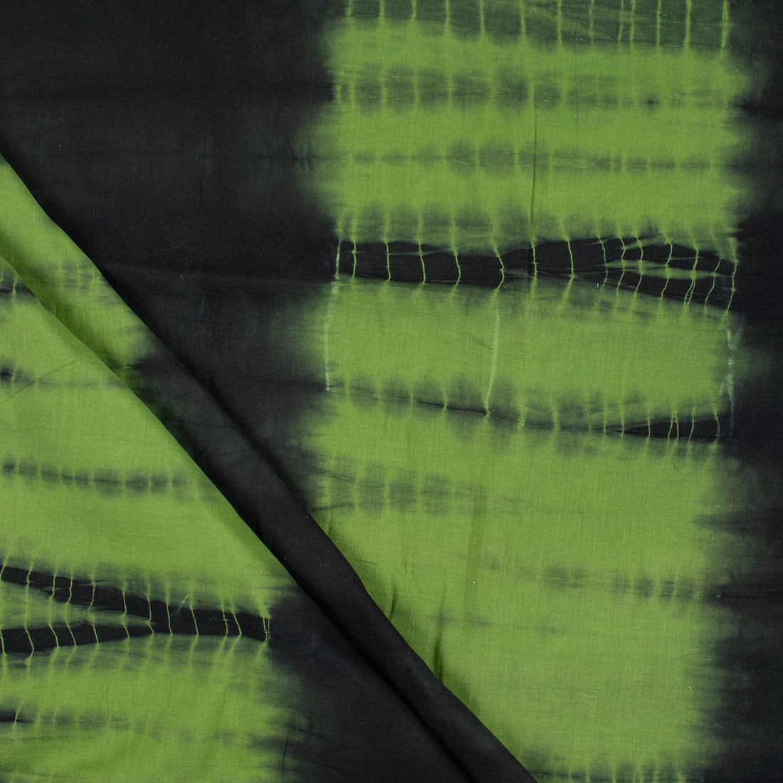 Green Cotton Tie Dye Shibori Fabric