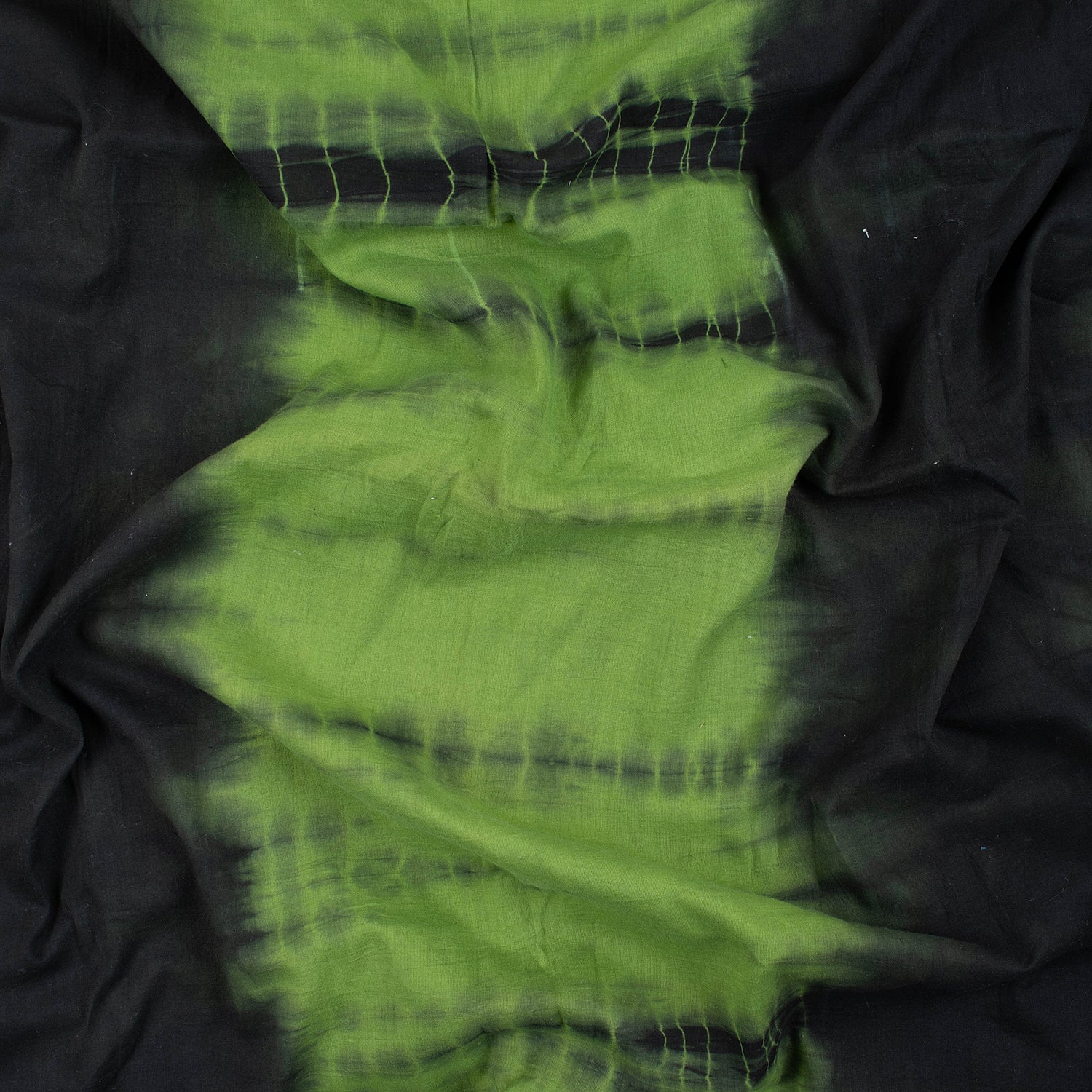 Green Cotton Tie Dye Shibori Fabric