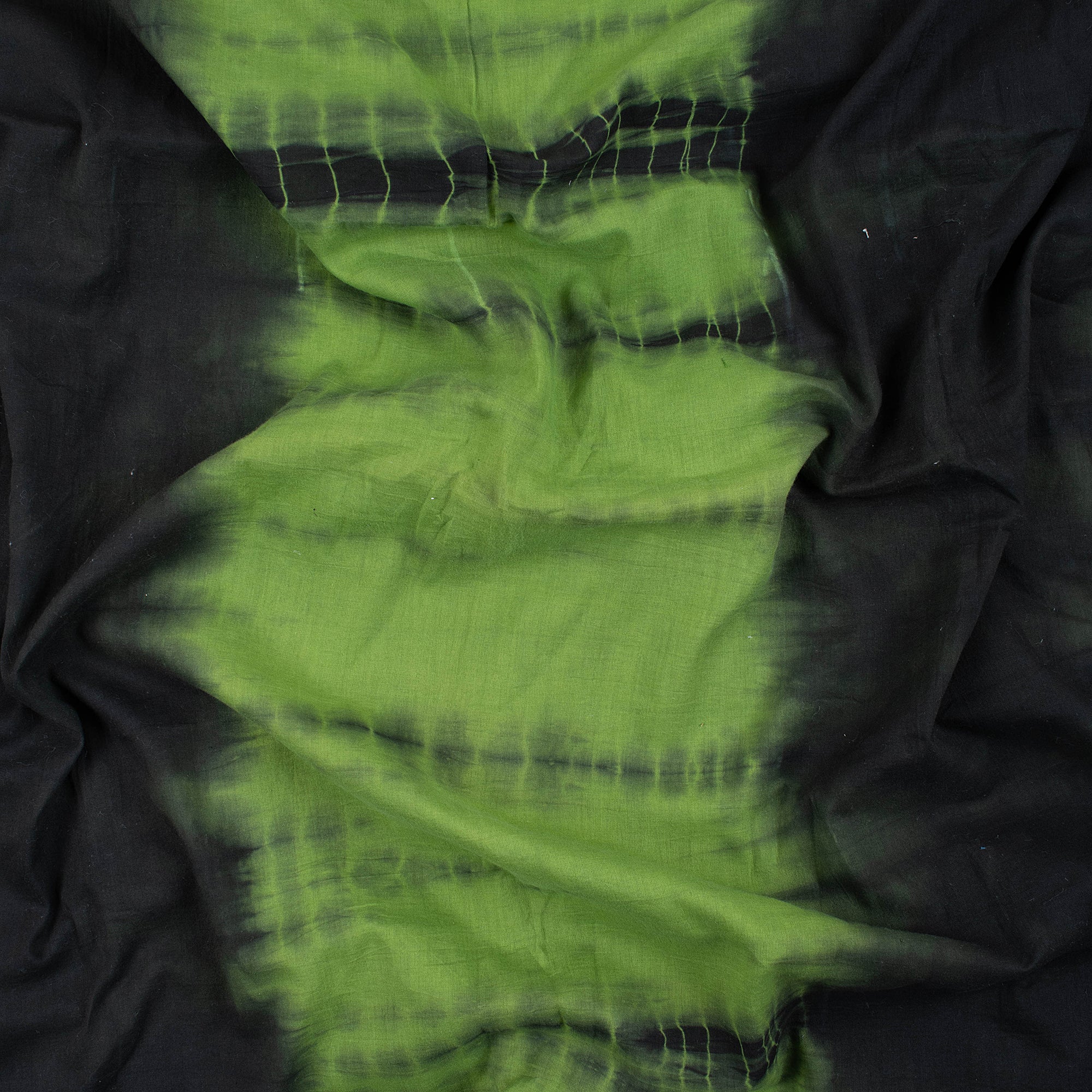 Green Cotton Tie Dye Shibori Fabric