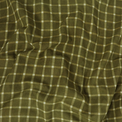 Green Dabu Hand Block Printed Cotton Fabric