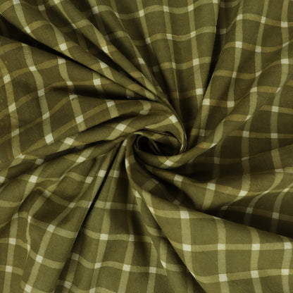 Green Dabu Hand Block Printed Cotton Fabric