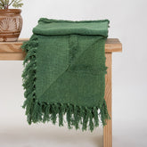 Green Dyed Sofa Cotton Solid Throws