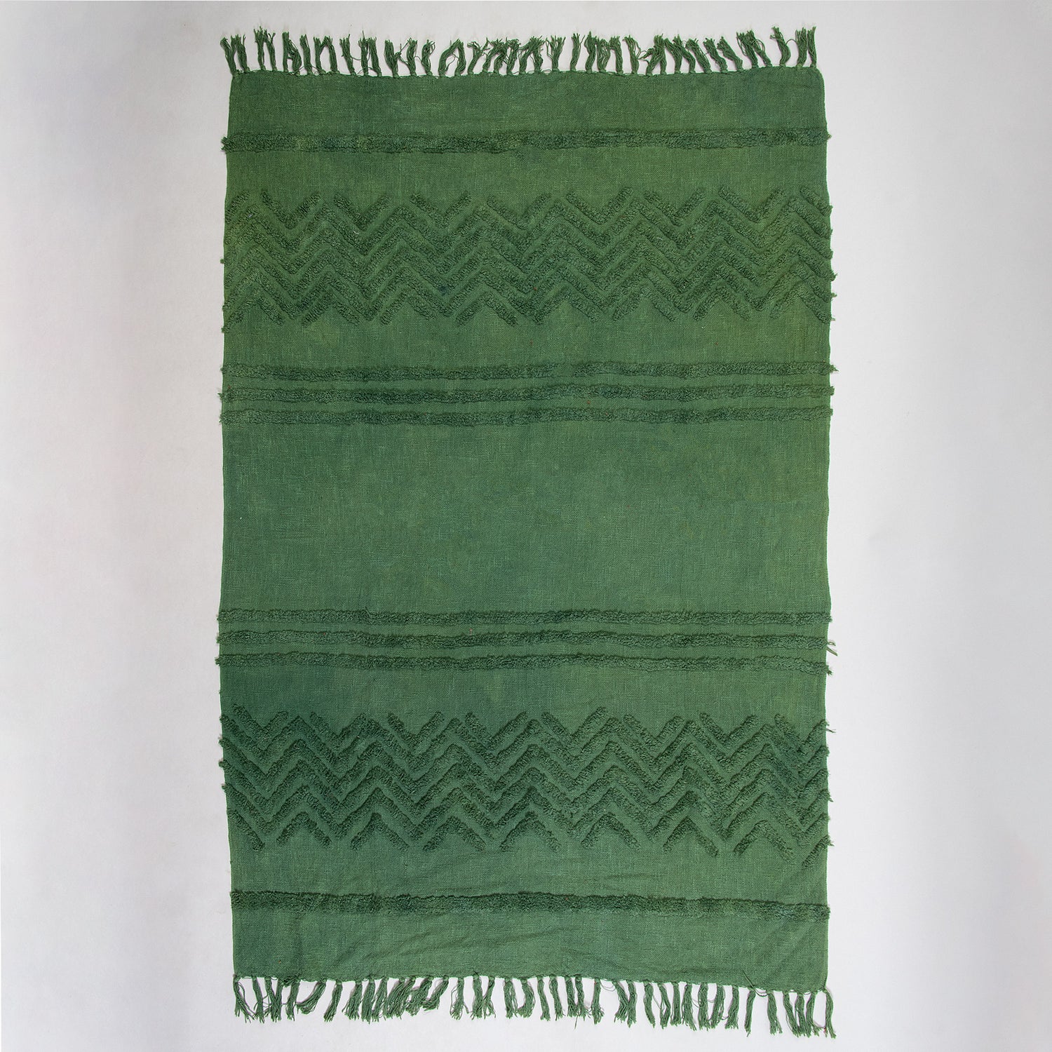 Green Dyed Sofa Cotton Solid Throws