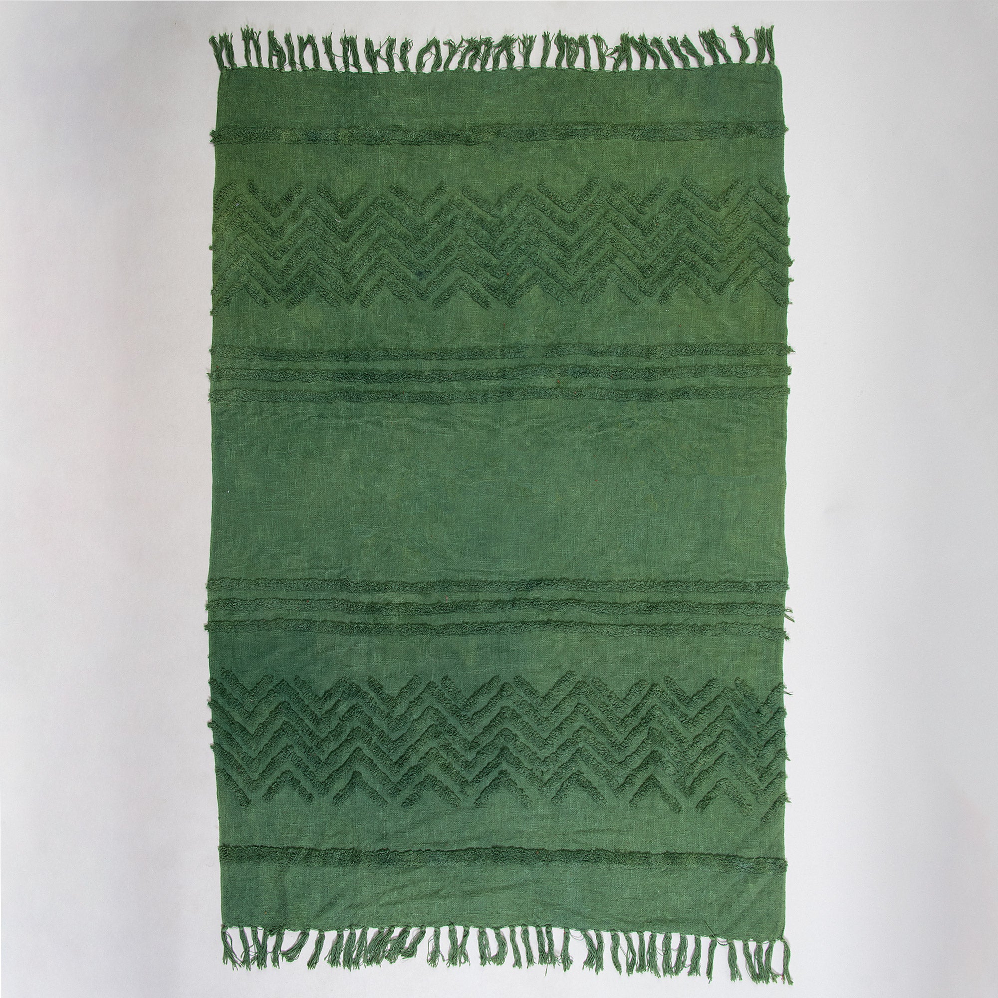 Green Dyed Sofa Cotton Solid Throws