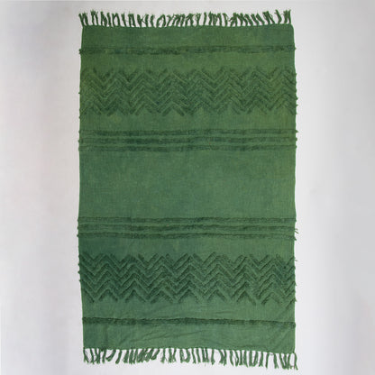 Green Dyed Sofa Cotton Solid Throws