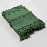 Green Dyed Sofa Cotton Solid Throws