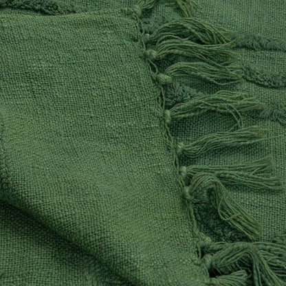 Green Dyed Sofa Cotton Solid Throws