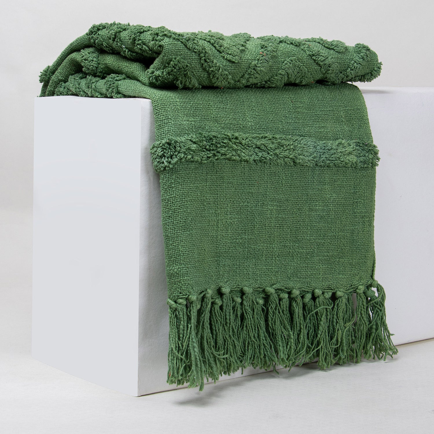 Green Dyed Sofa Cotton Solid Throws