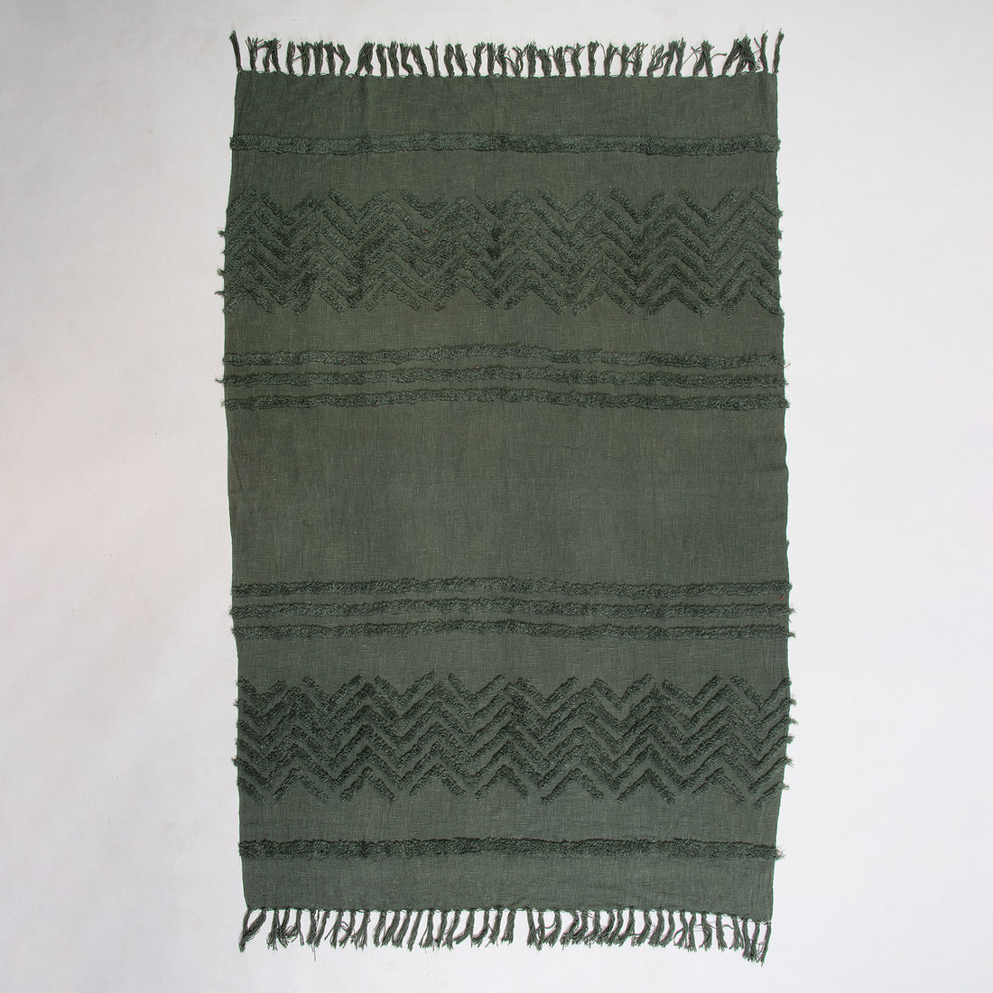 Green Dyed Sofa Pure Cotton Solid Throws 