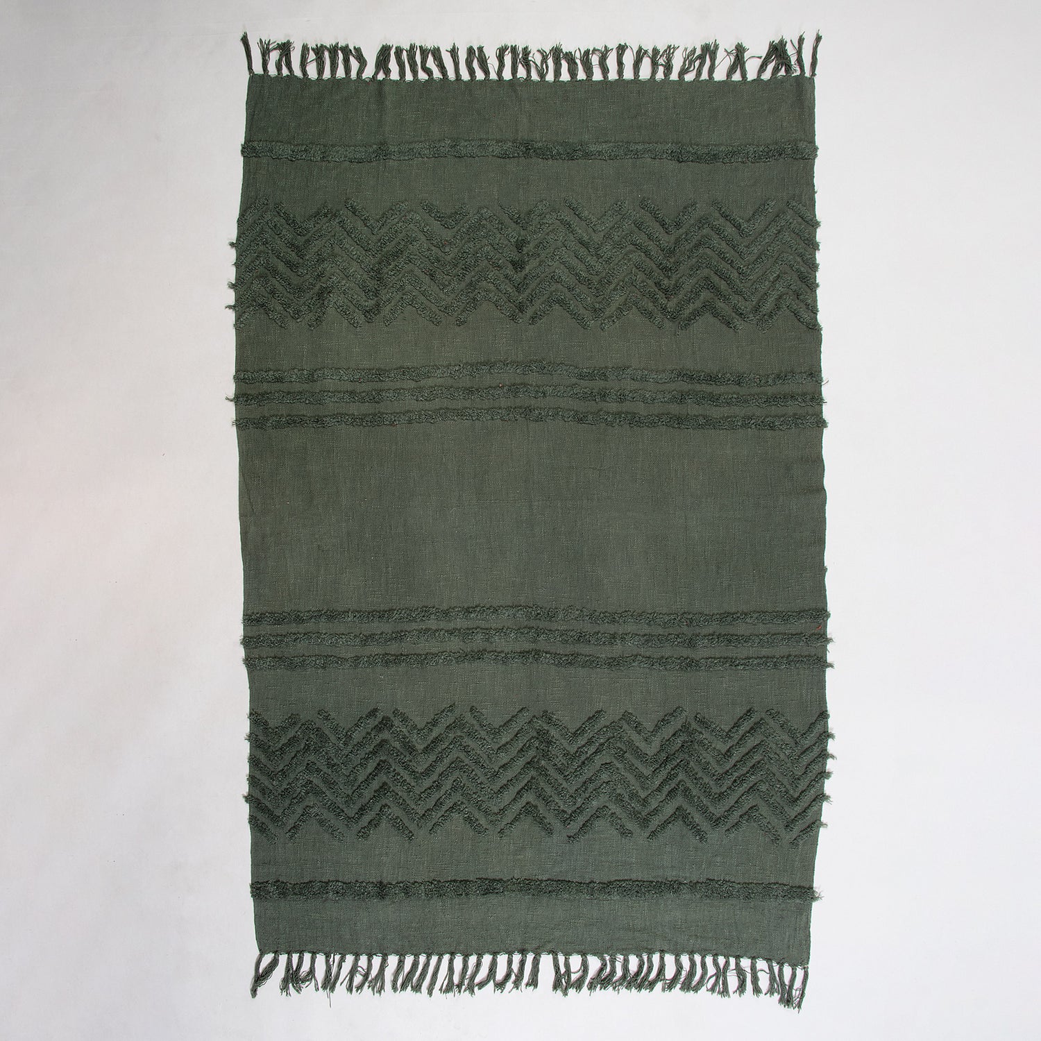 Green Dyed Sofa Pure Cotton Solid Throws 