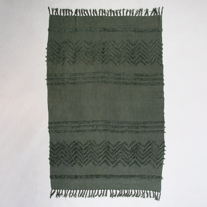 Green Dyed Sofa Pure Cotton Solid Throws 