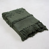 Green Dyed Sofa Pure Cotton Solid Throws 