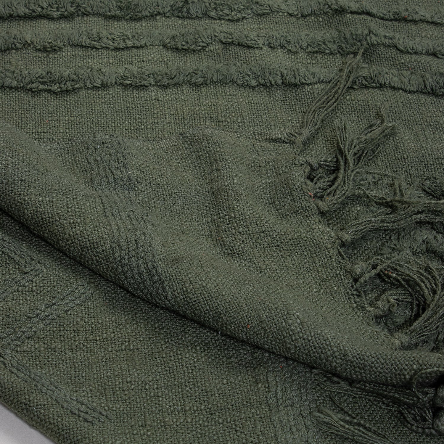 Green Dyed Sofa Pure Cotton Solid Throws 