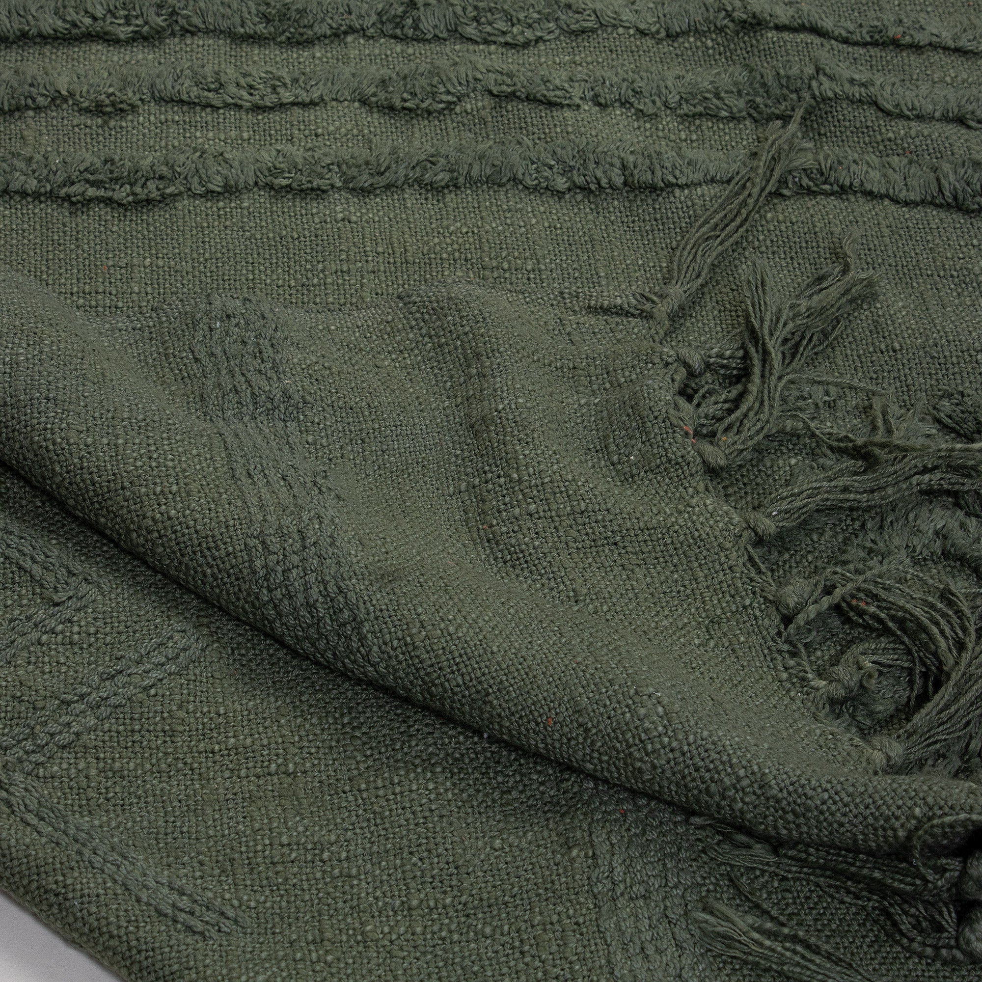 Green Dyed Sofa Pure Cotton Solid Throws 