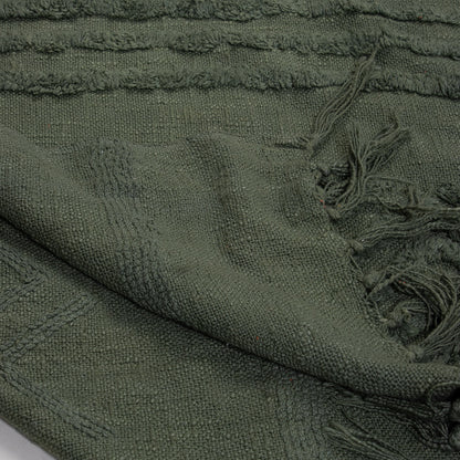 Green Dyed Sofa Pure Cotton Solid Throws 