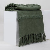 Green Dyed Sofa Pure Cotton Solid Throws 