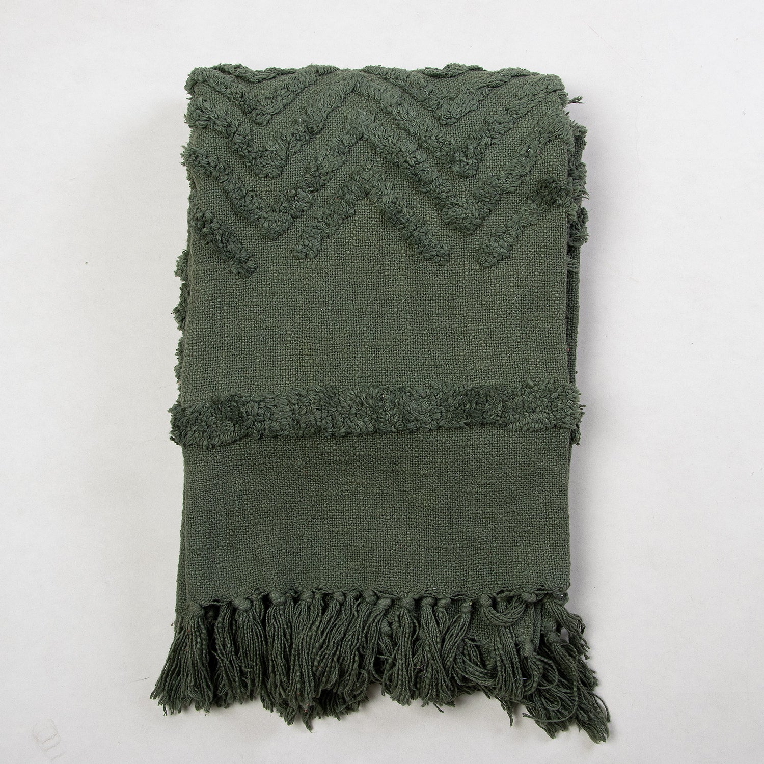 Green Dyed Sofa Pure Cotton Solid Throws 