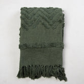Green Dyed Sofa Pure Cotton Solid Throws 