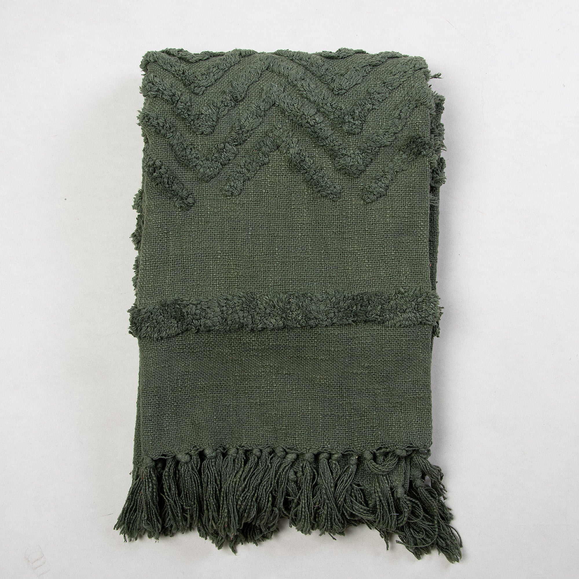 Green Dyed Sofa Pure Cotton Solid Throws 